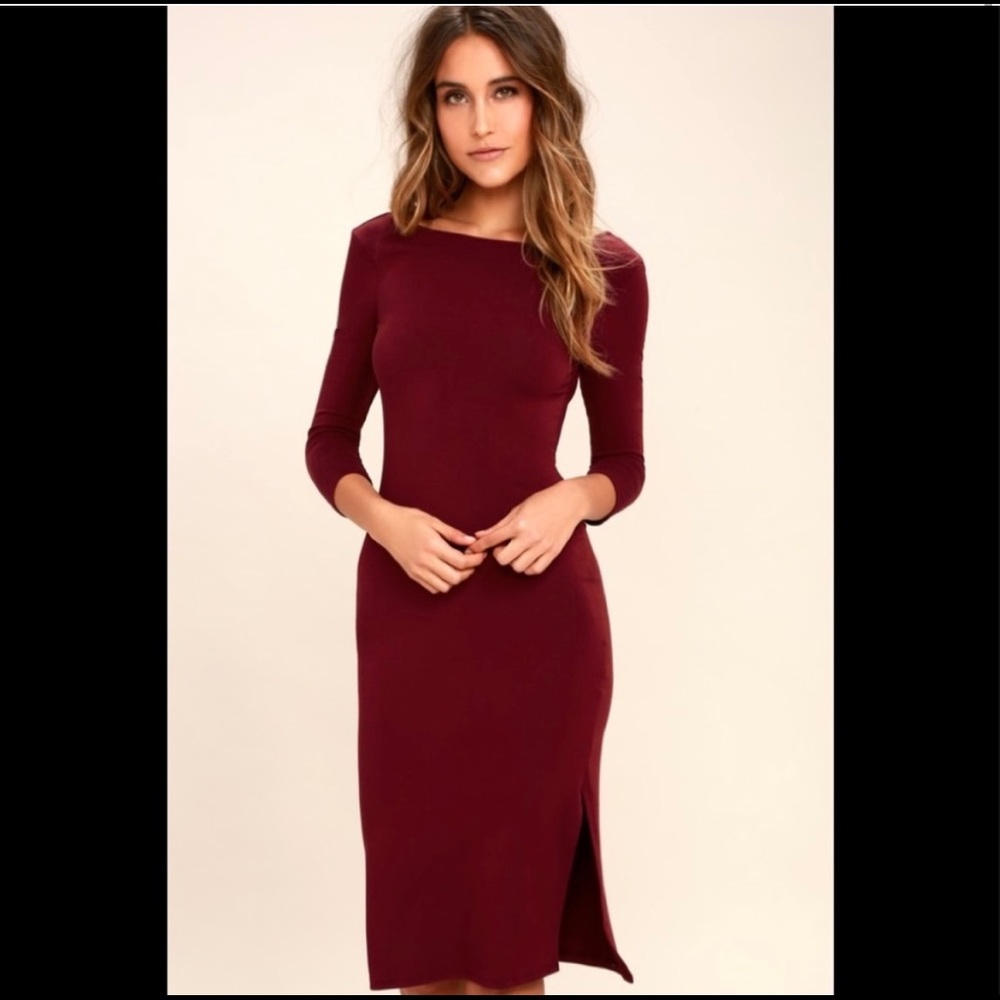Maroon Lulu’s low back dress - S